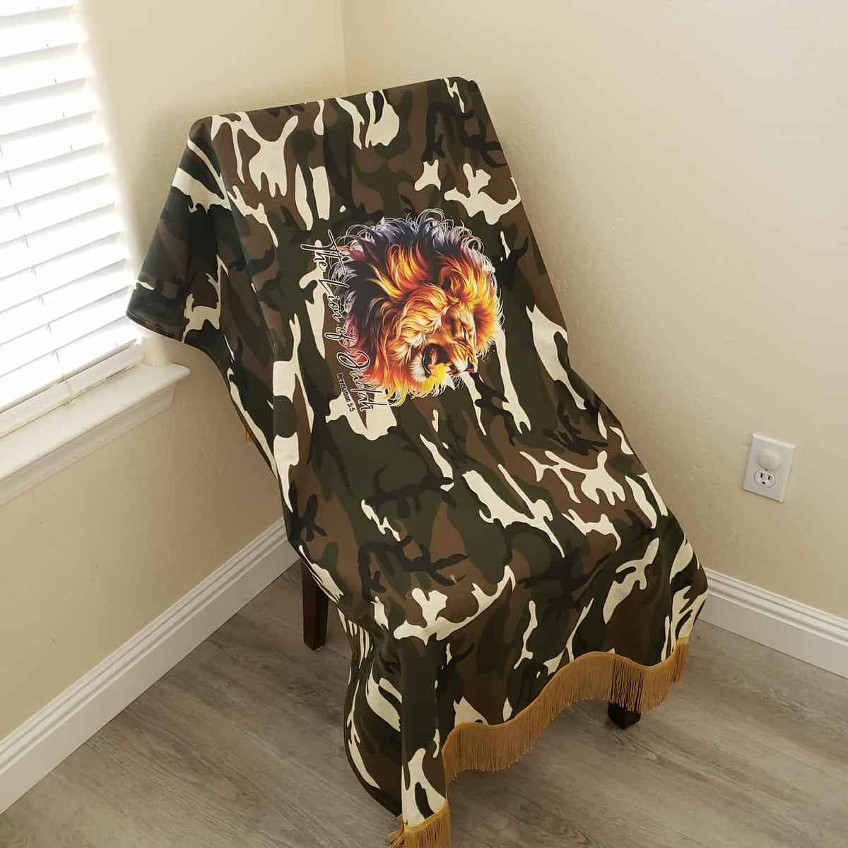 Anointed for Battle Lion of Judah Camouflage Prayer Shawl