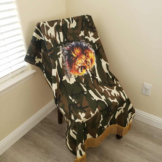 Anointed for Battle Lion of Judah Camouflage Prayer Shawl